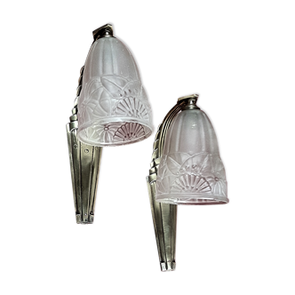 Pair of art deco period wall lamps