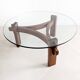 Table basse brutaliste en palissandre, années 1970