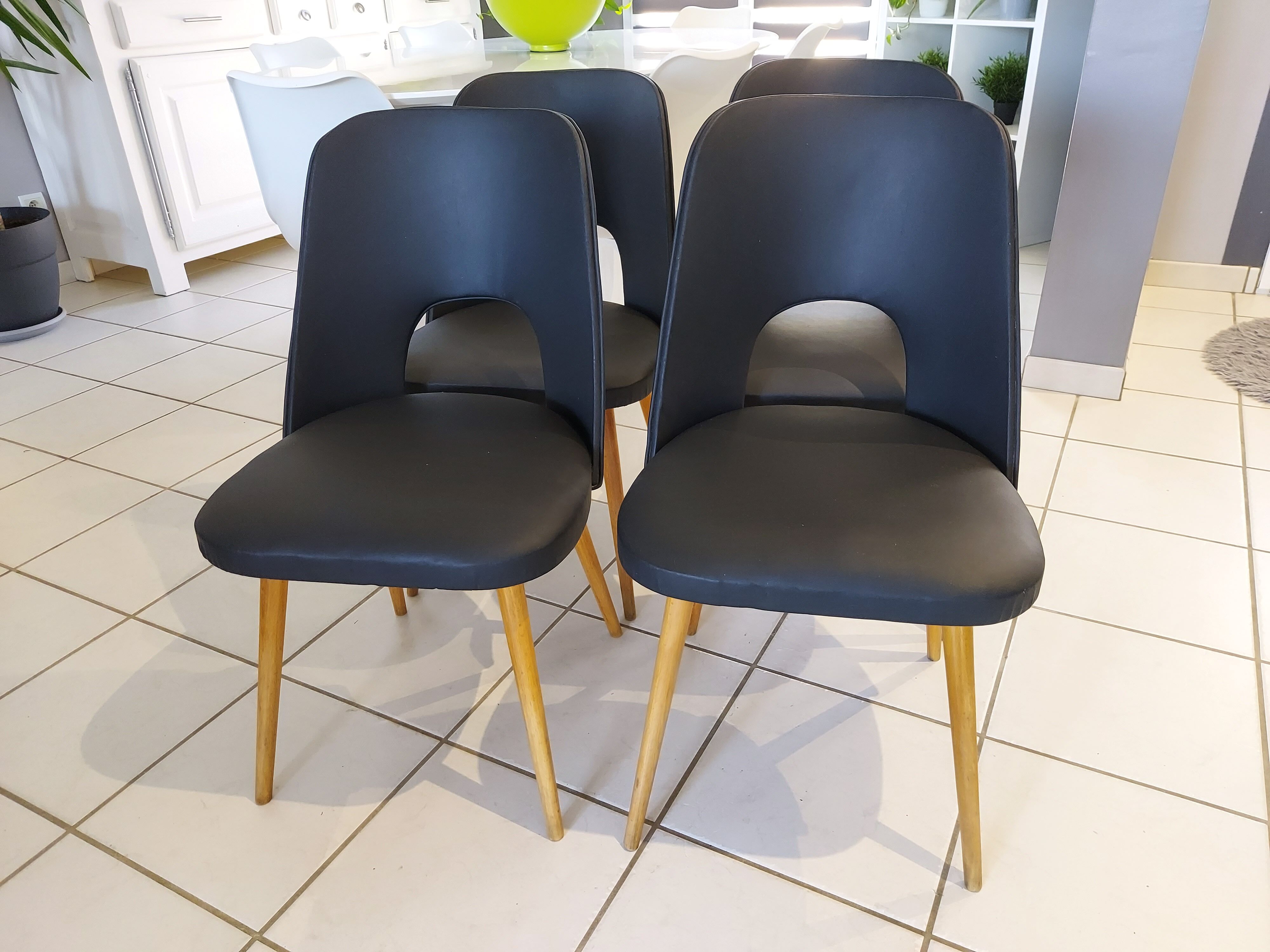 Suite of 4 Chairs by Designer Oswald Haerdlt for Your Year 1950