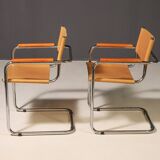Pair of Cantilever Tubular Steel Armchairs MG5 Grassi style 1970´s
