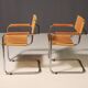 Paire de fauteuils cantilever en acier tubulaire style MG5 Grassi années 1970