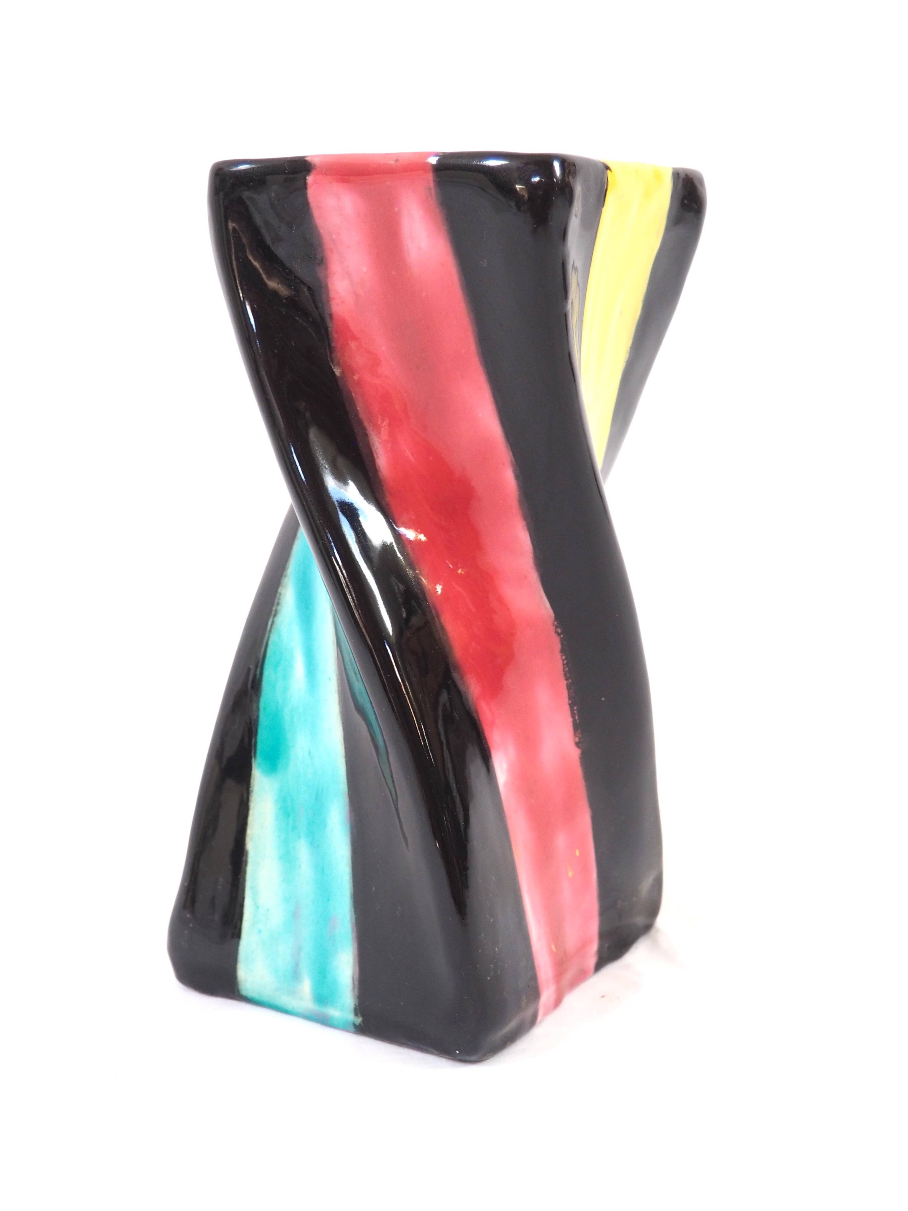 Multicolored ceramic vase