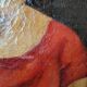 Oil on canvas gilded wooden frame old portrait of a young girl classic
