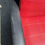paire d'anciens fauteuils pieds compas skai / vintage