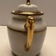 Antique sugar bowl porcelain from Limoges Paroutaud Frères P.P. Greek frieze gold