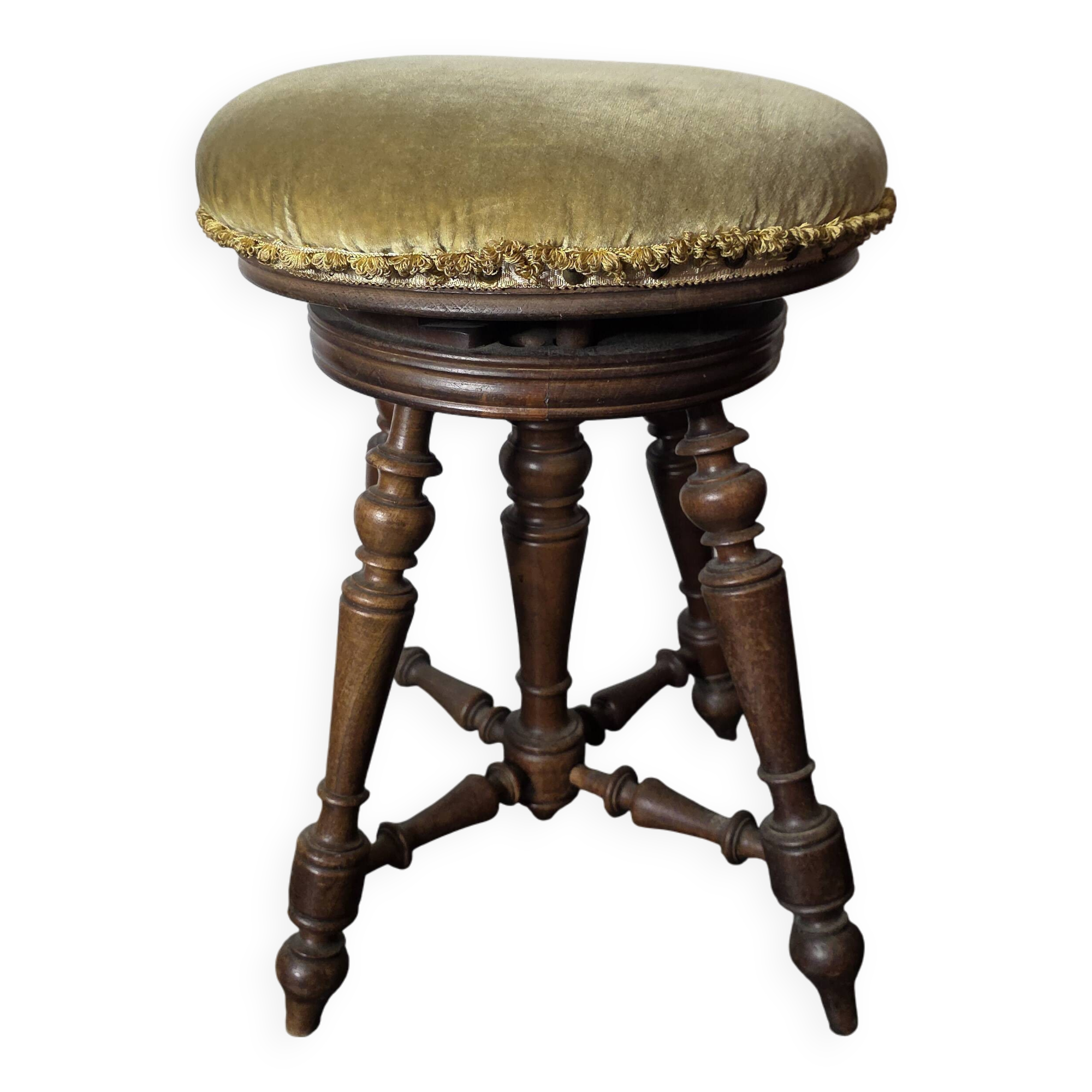 Antique adjustable piano stool