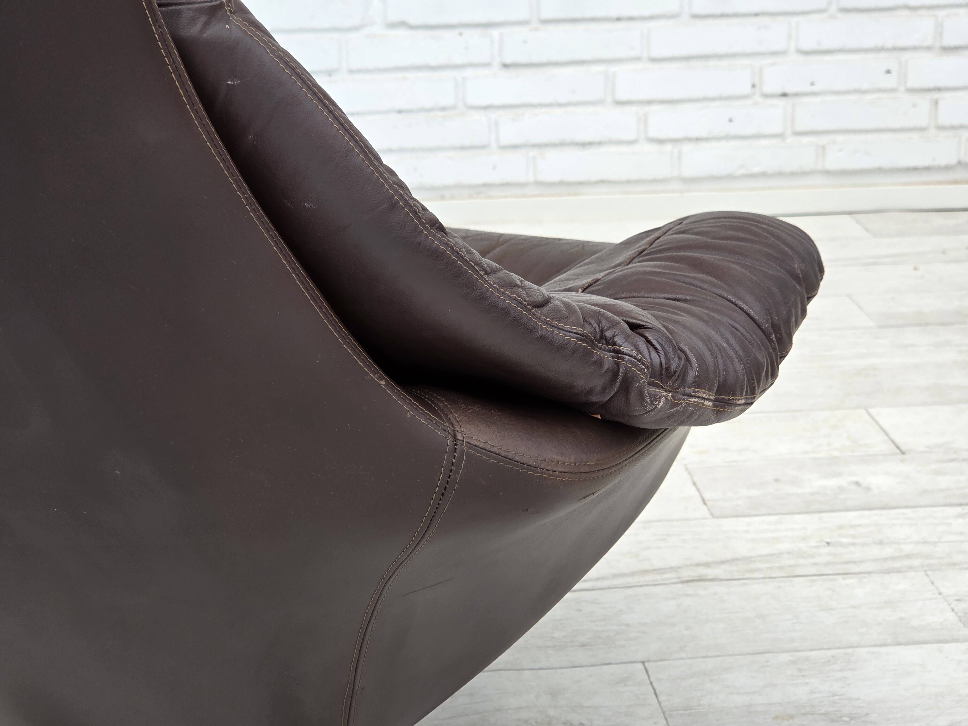 1970s, Danish design by H.W.Klein, swivel chair with footstool.