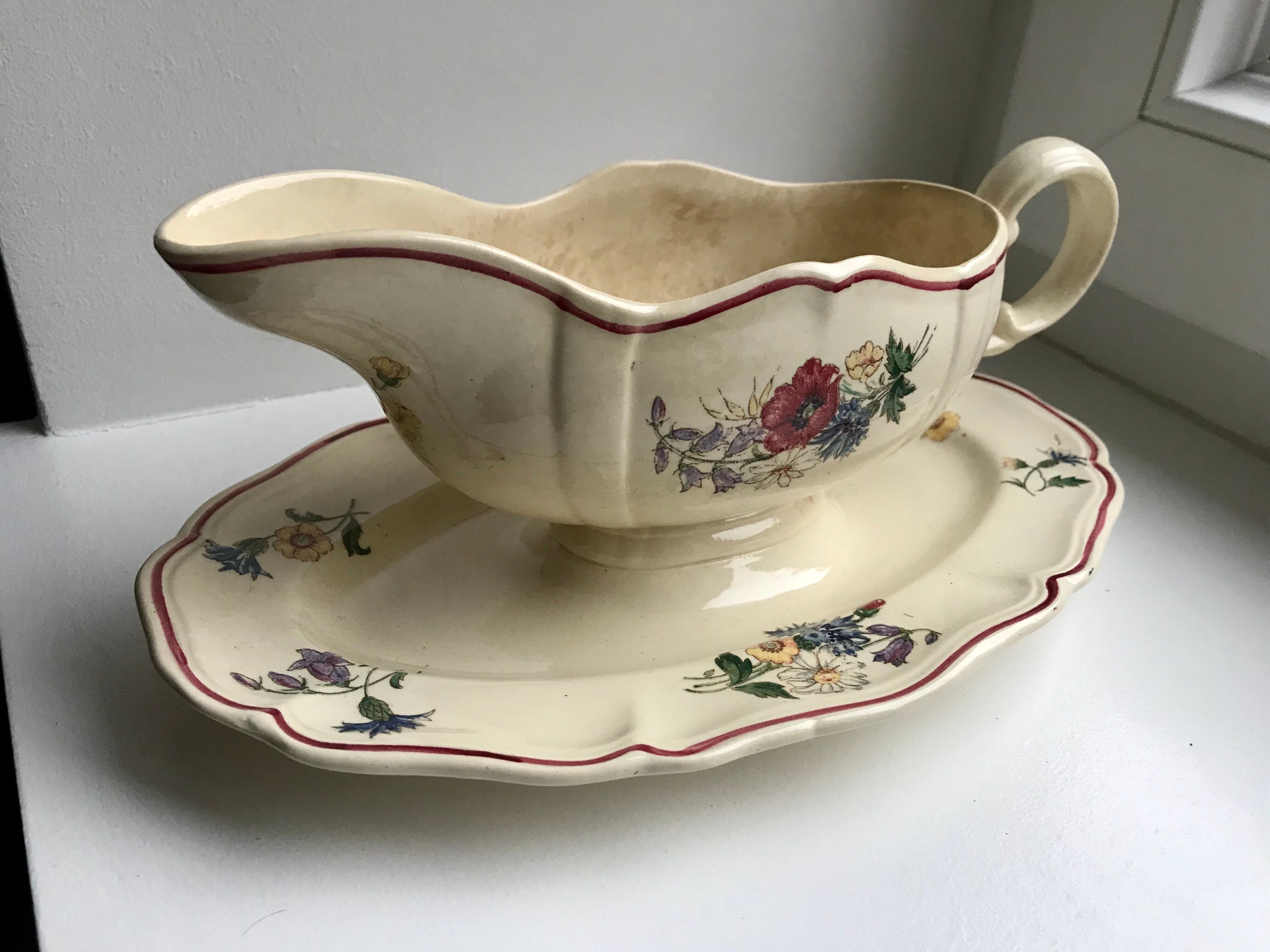 saucière Digoin Sarreguemines model "Agreste" 50s