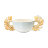 Ceramic cup with raffia handles