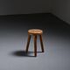Tripod stool in solid wood, Alpine craftsmanship, 1950s.
