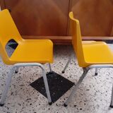 Pair of children's chairs year 70 R. Bontemps