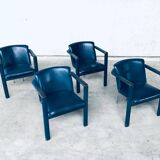 Leather Cachucha Dining Chairs by Hugo De Ruiter for Leolux, 1990s, Set of 4