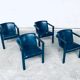 Leather Cachucha Dining Chairs by Hugo De Ruiter for Leolux, 1990s, Set of 4