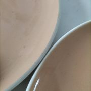 Set of three dessert plates Villeroy & Boch Mettlach powder pink