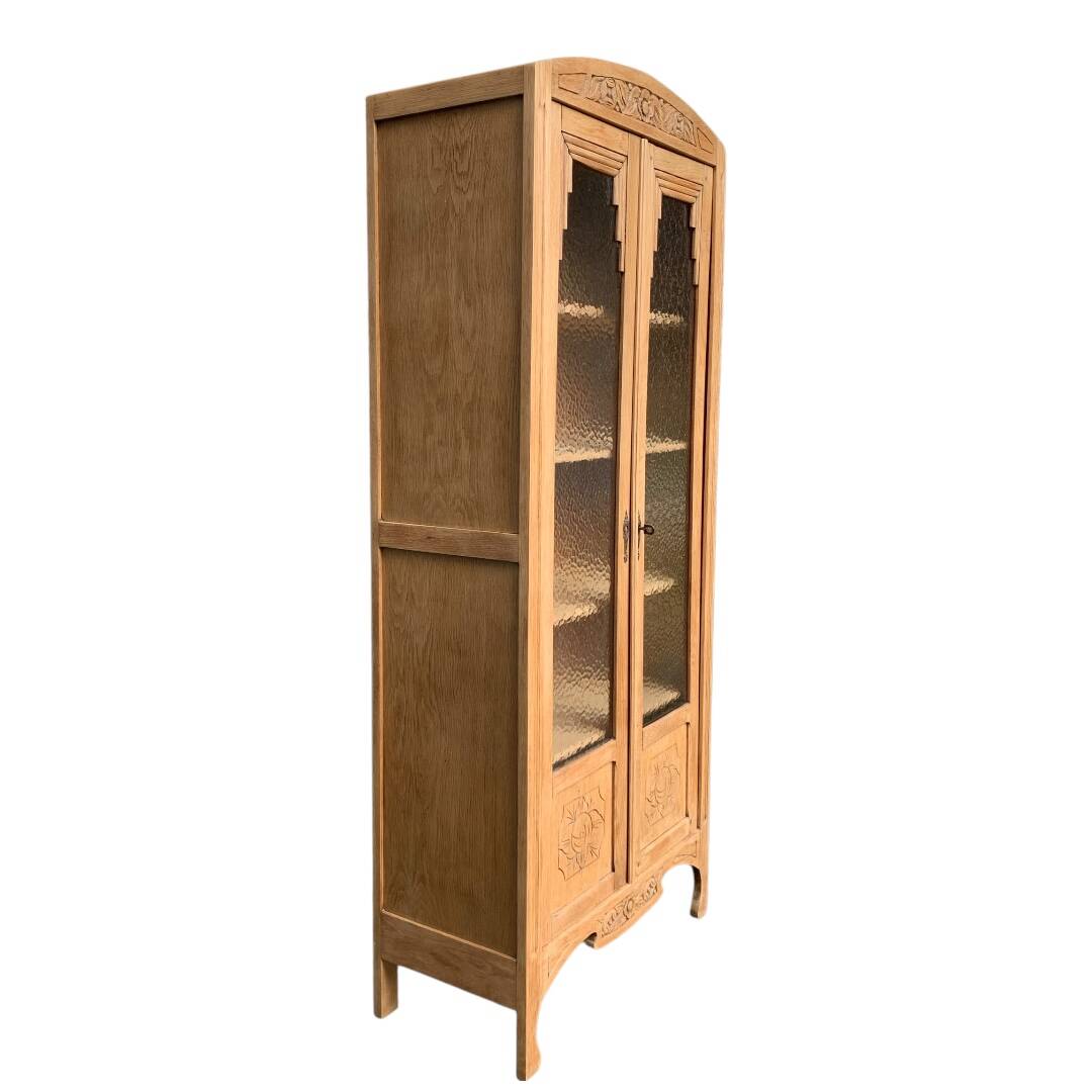 Parisian glass cabinet art deco raw wood 1930