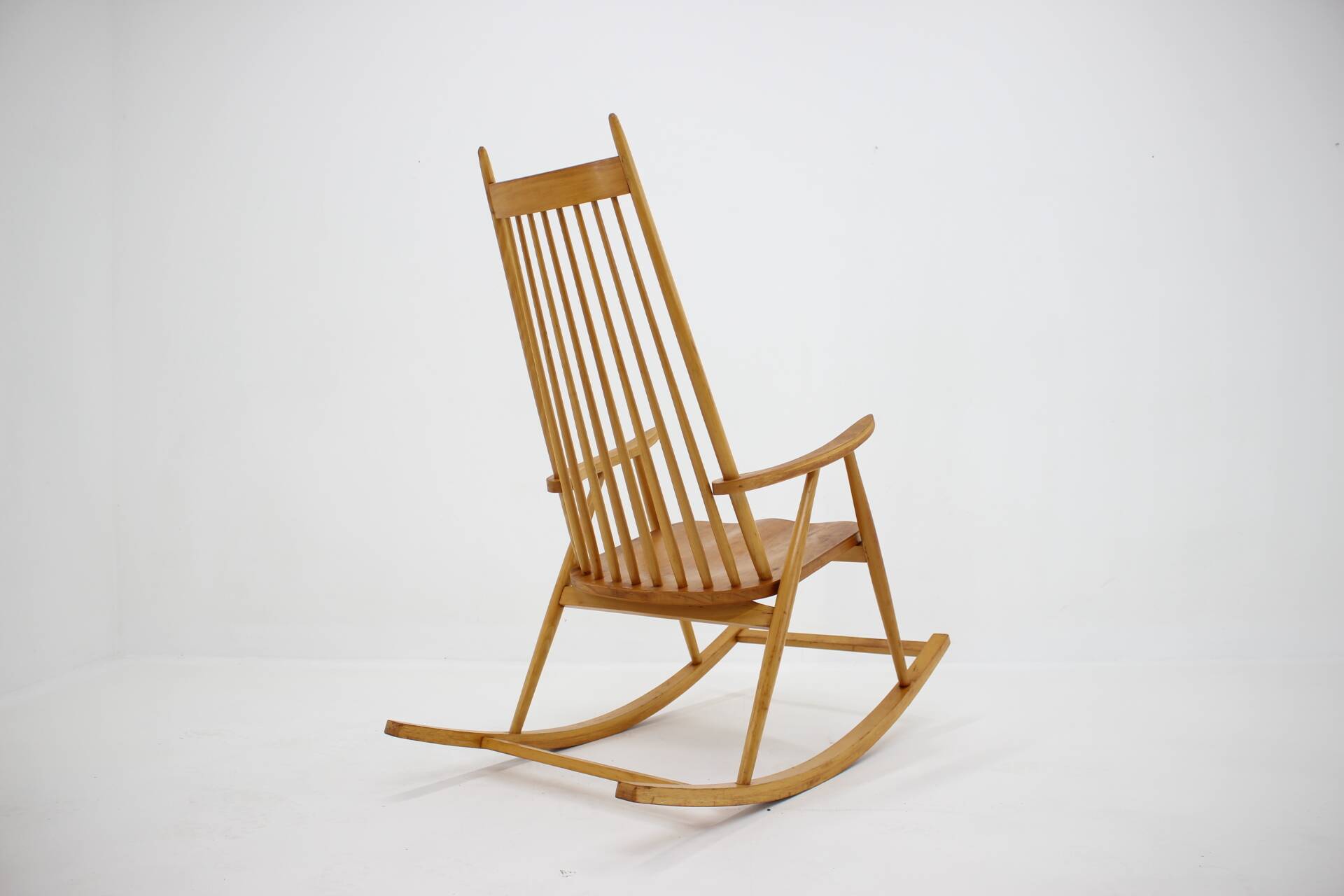 1960s Mid-century Wooden Rocking Chair, Czechoslovakia