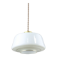 Mid-century Glass & Brass Pendant Lamp