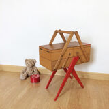 Red compass foot worker