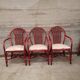3 fauteuils chaises en rotin et osier assise en tissu vintage 1970 1980
