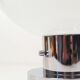 Lampe de table en verre opalin par Glashutte Limburg