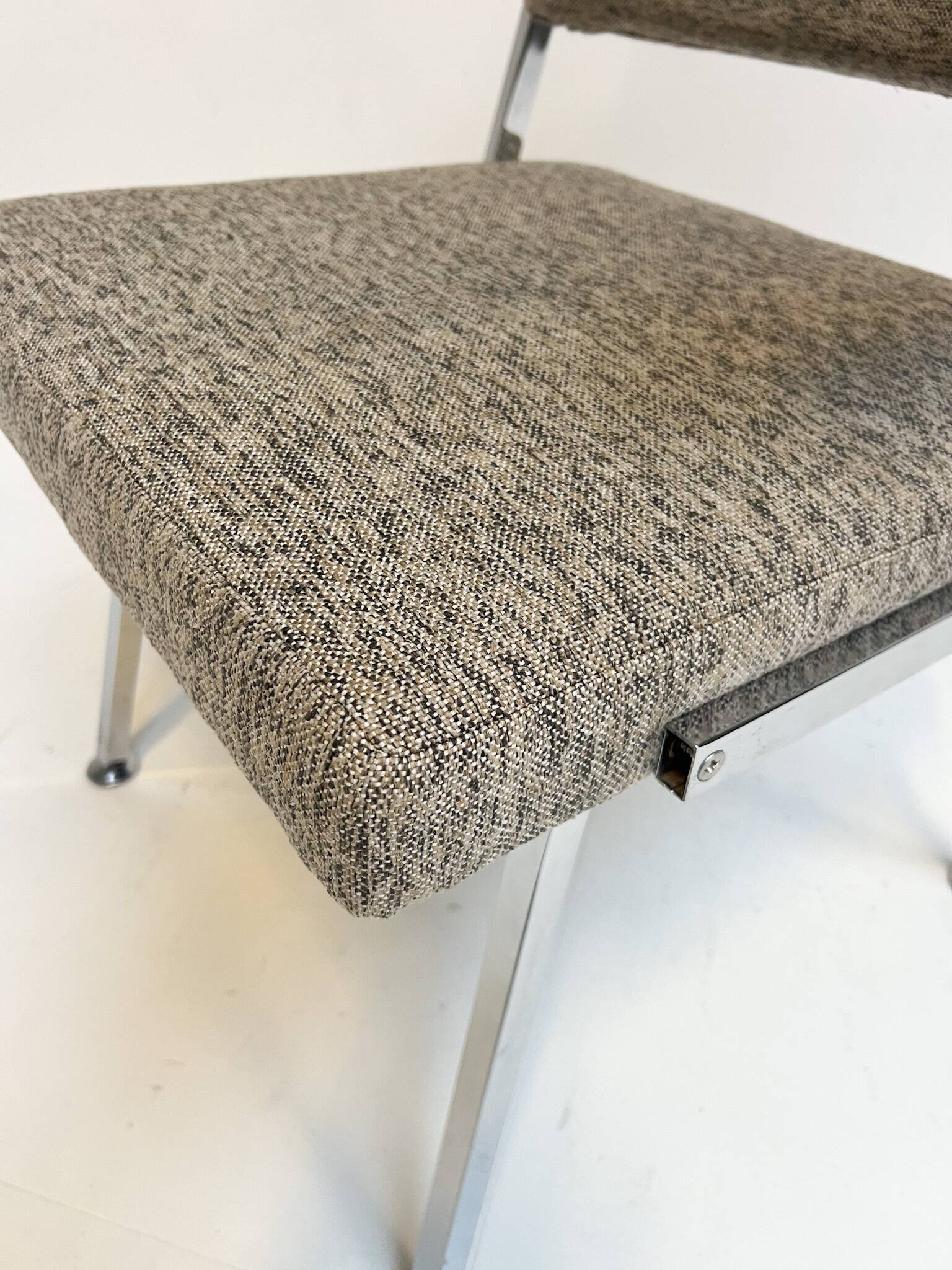 Gray upholstered designer armchair attributed to Gispen, 1960s