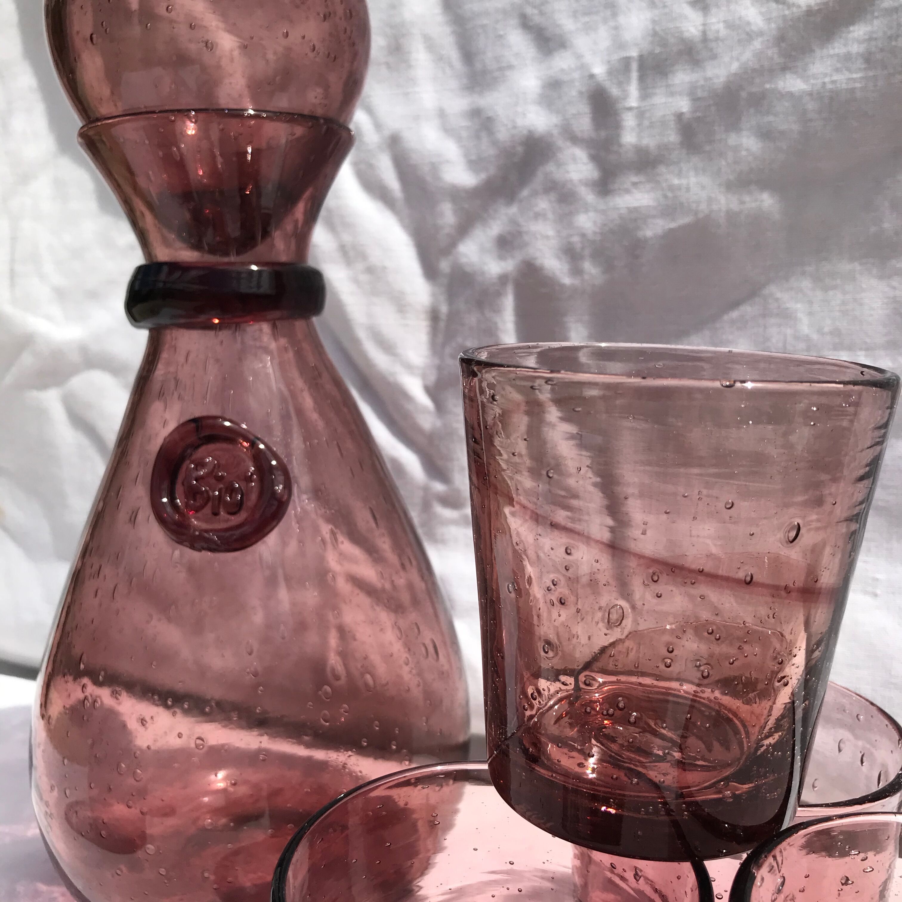 Blown glass Biot orangeade service