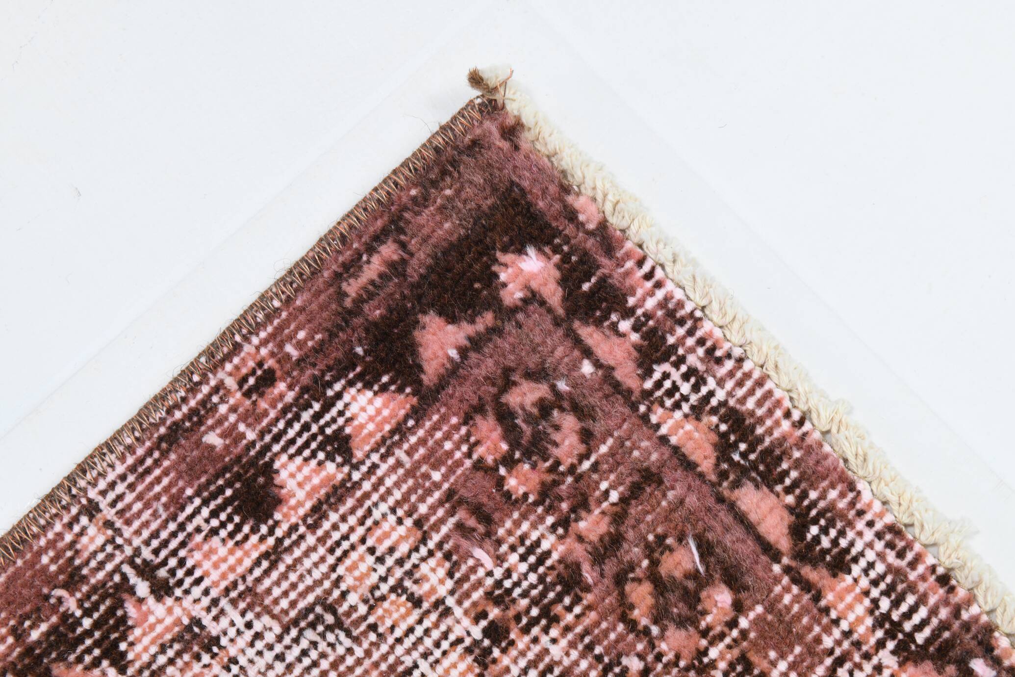 Vintage Pink & Brown Bordered Style Rug, 203x299Cm