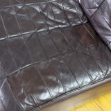 1970s brown leather modular sofa