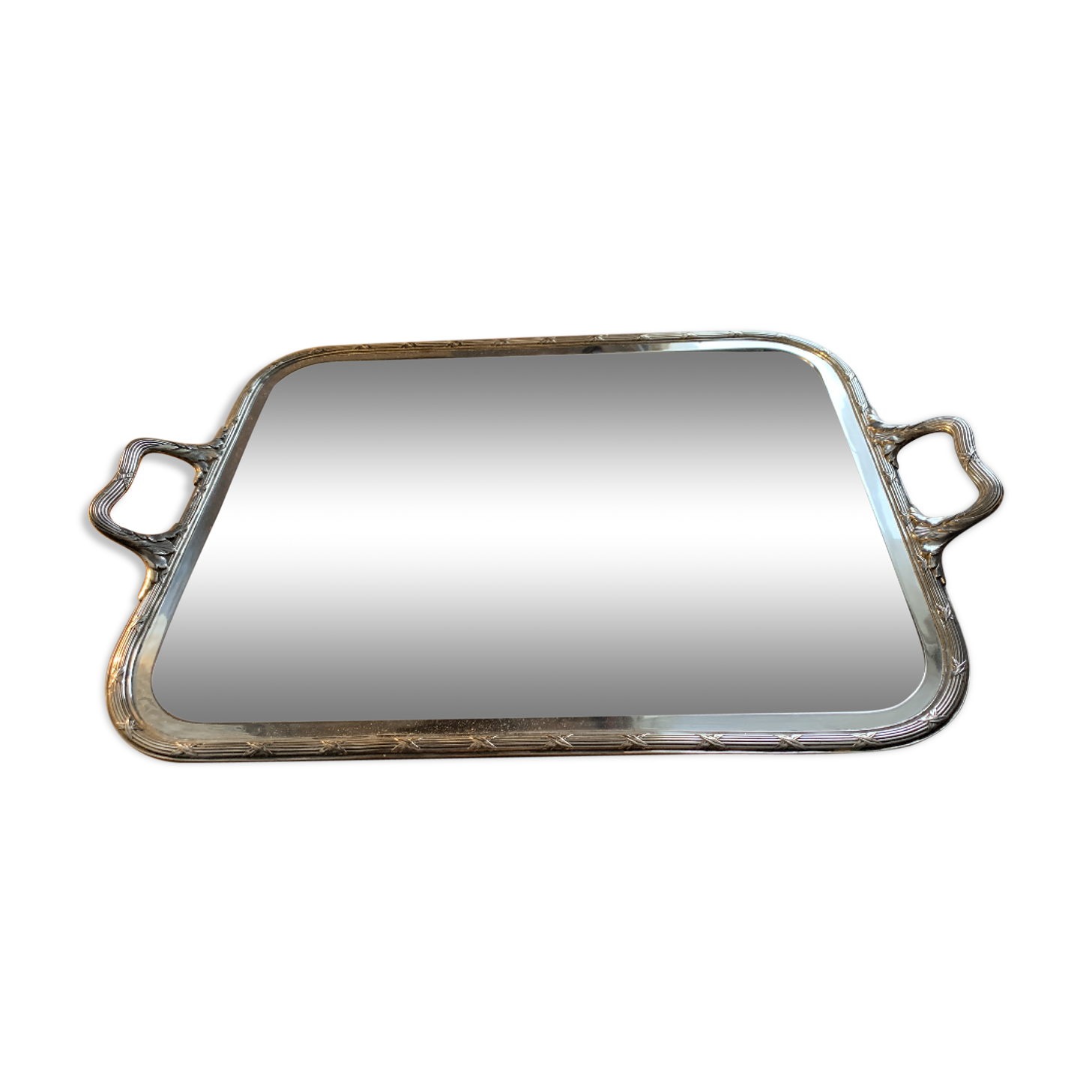 Silver metal tray