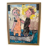 Acrylic on canvas and collage