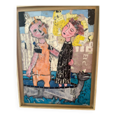 Acrylic on canvas and collage