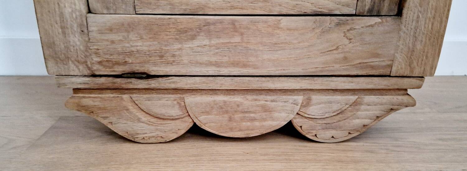 Art deco style oak bedside table from the 1920s