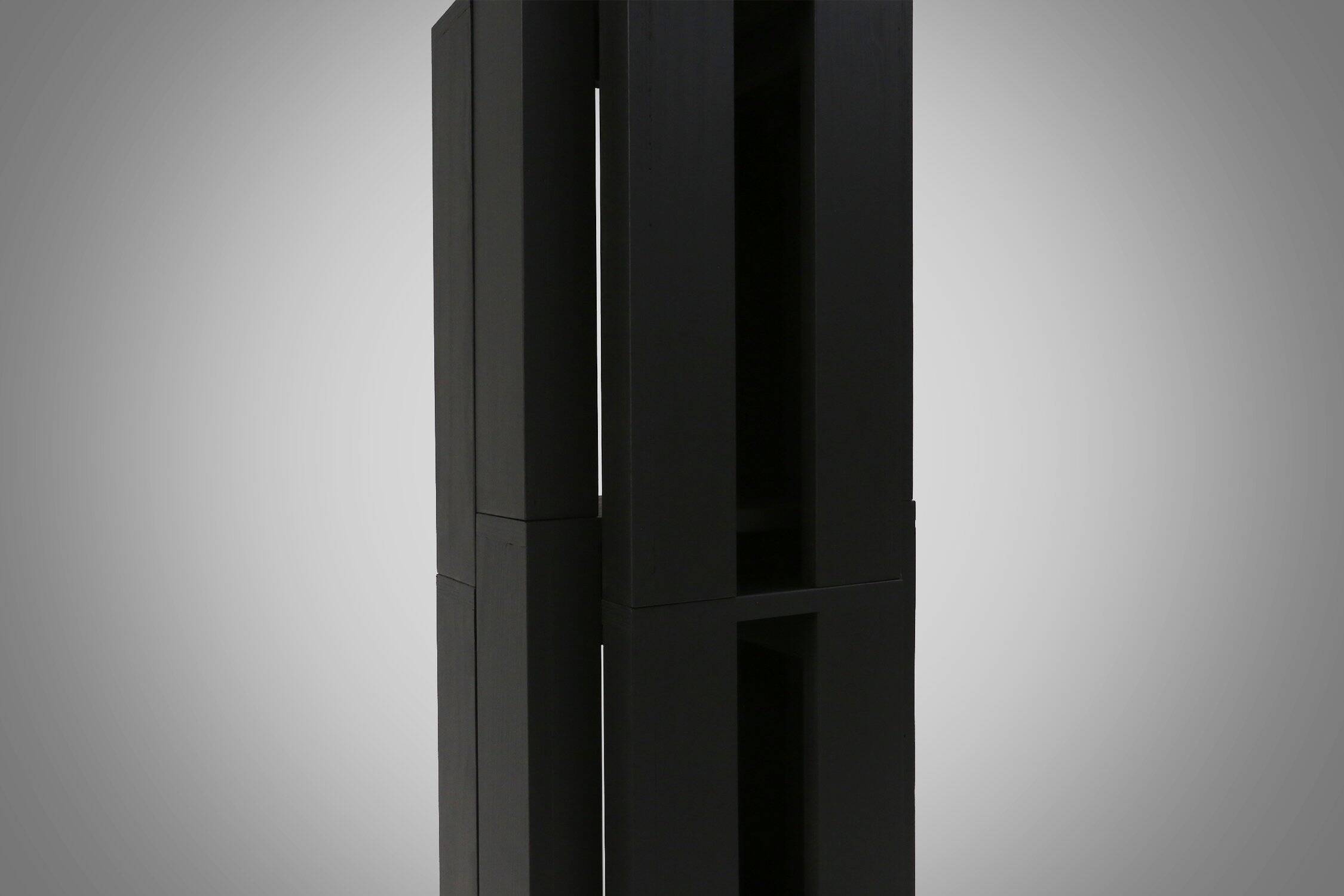 Black Stackable Stool by Bram Vanderbeke, Belgium