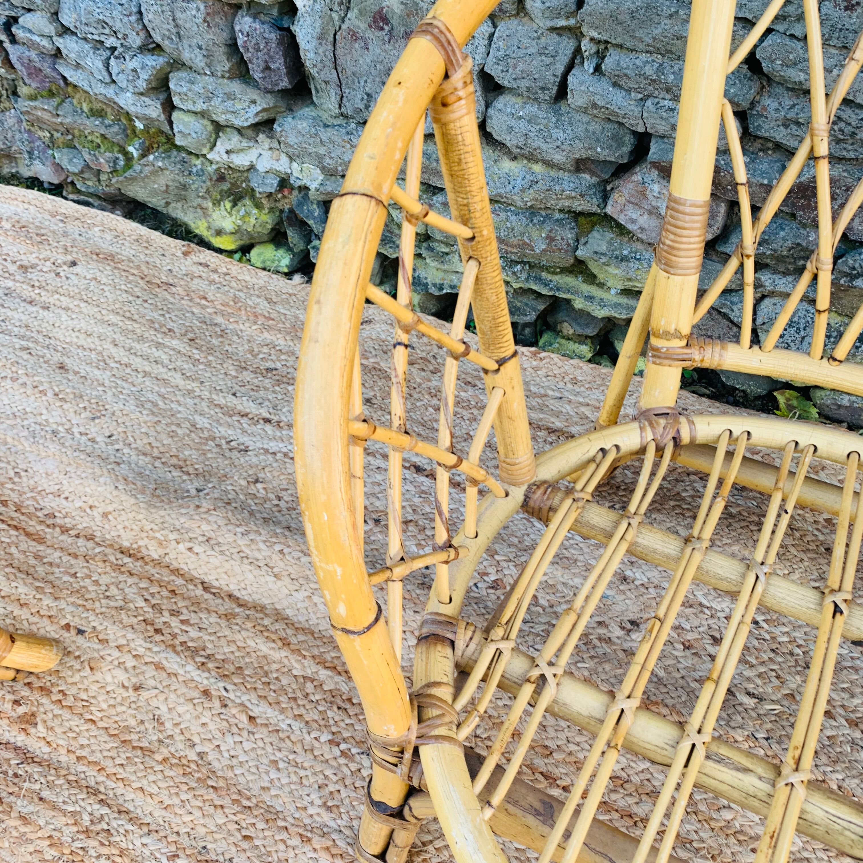 Pair of adult rattan armchairs