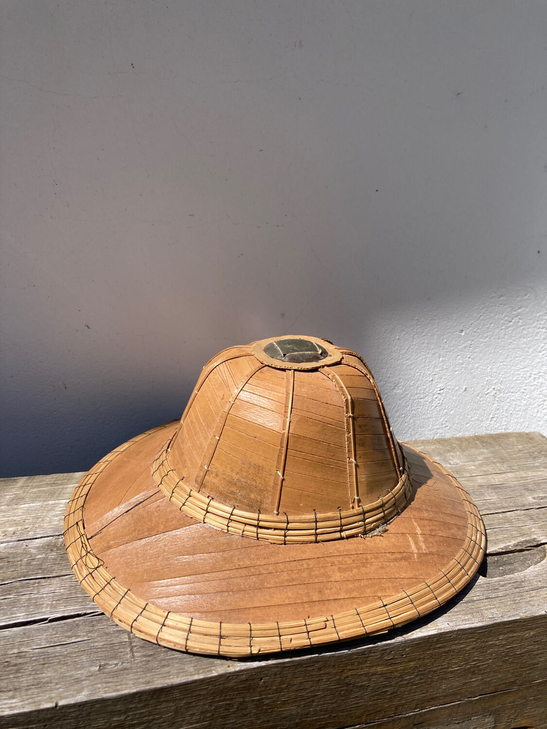 Colonial bamboo hat 70s wall decoration