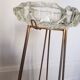 Crystal ashtray on brass tripod stand