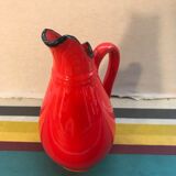 Former red ceramics pitcher - anse cuisine 70s vintage