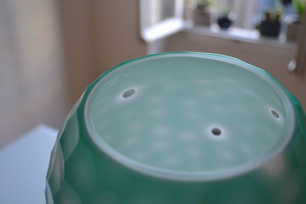 Vase en verre multicouche celadon taille