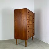 Danish teak chest of drawers tallboy midcentury 1960s