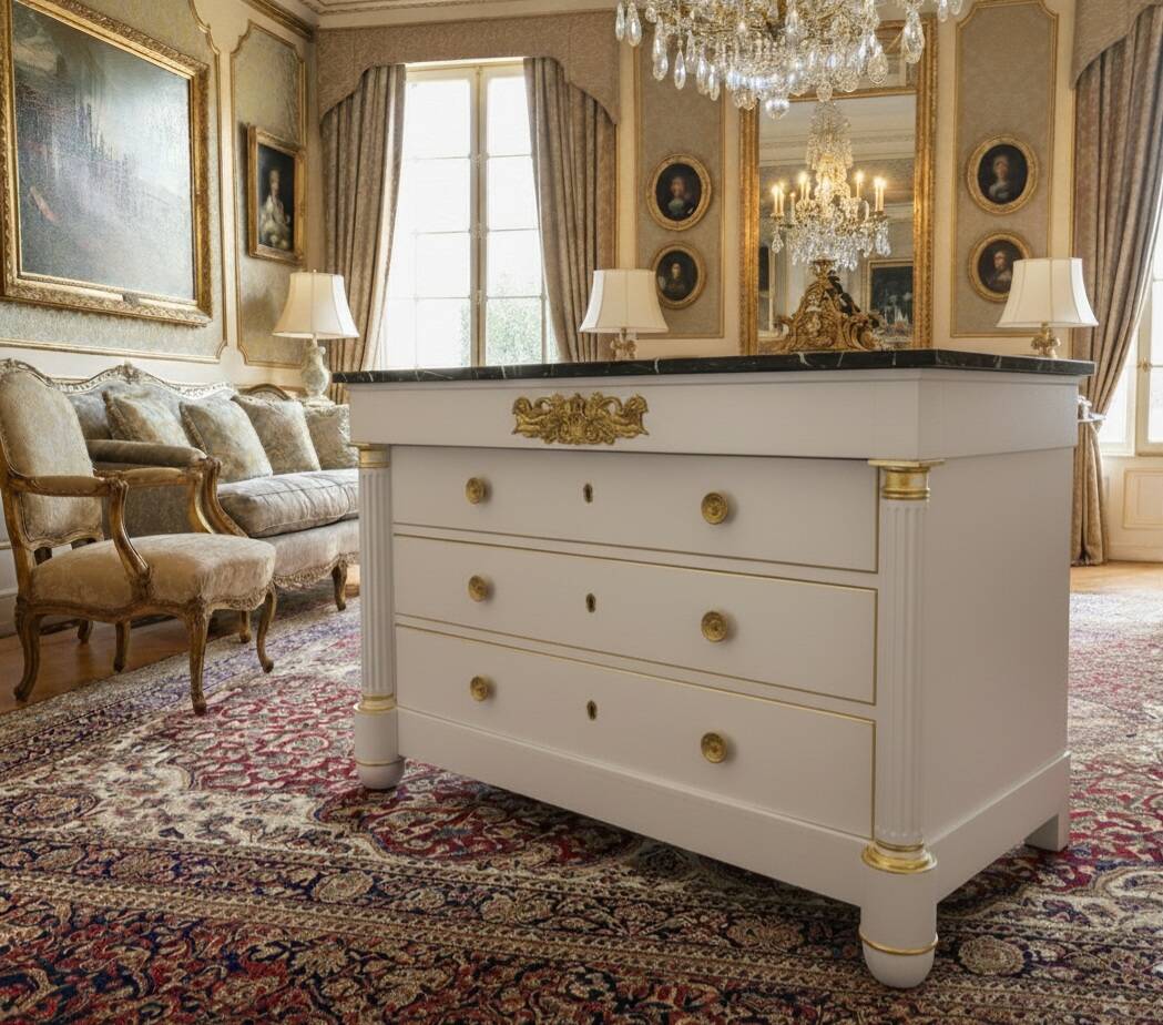 Empire style chest of drawers, painted, 19th century