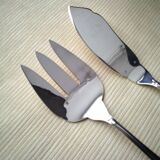 Silver-plated fish serving utensils, SBF style. Louis XV style