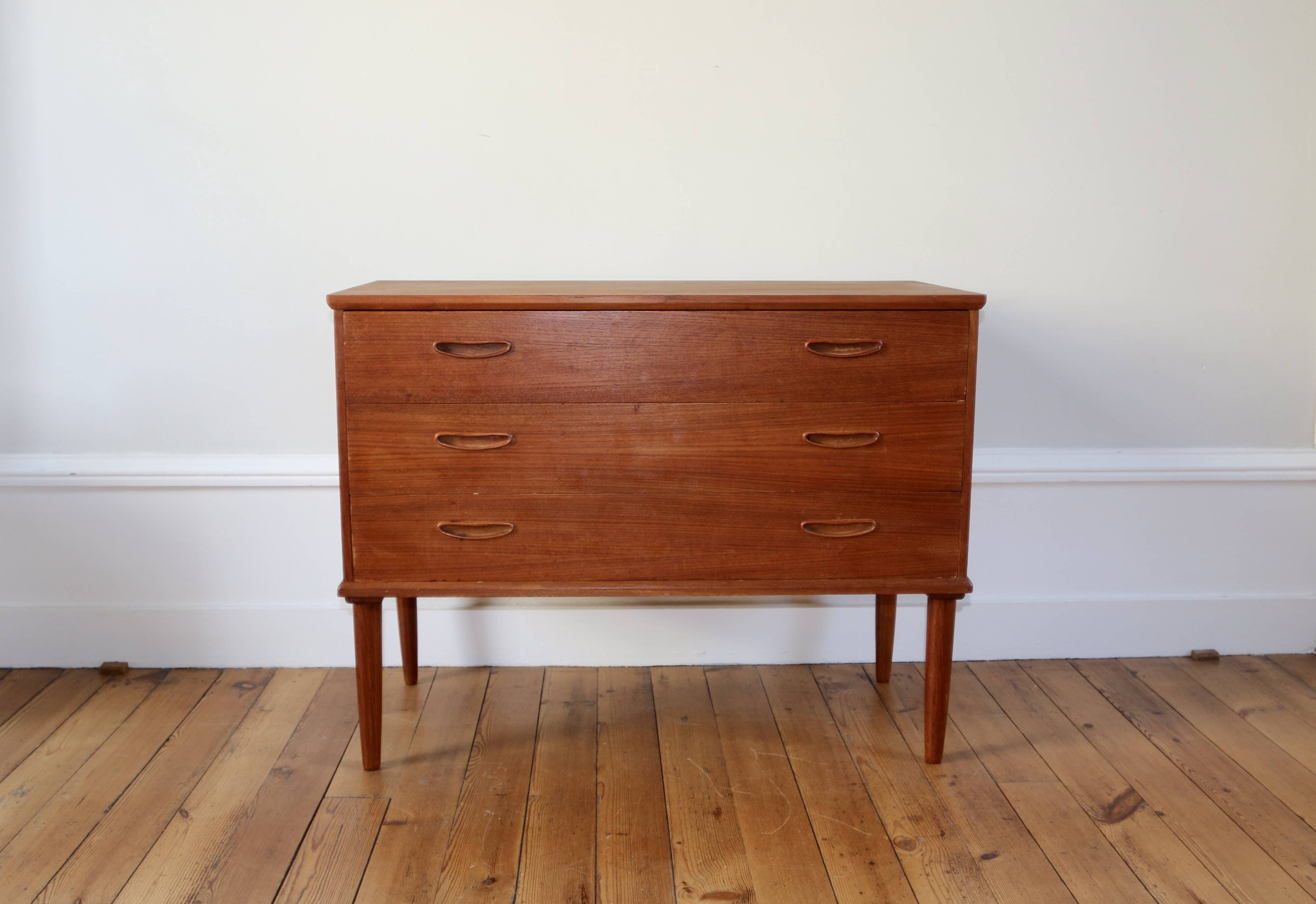 Vintage Scandinavian teak chest of drawers, Denmark, 1960