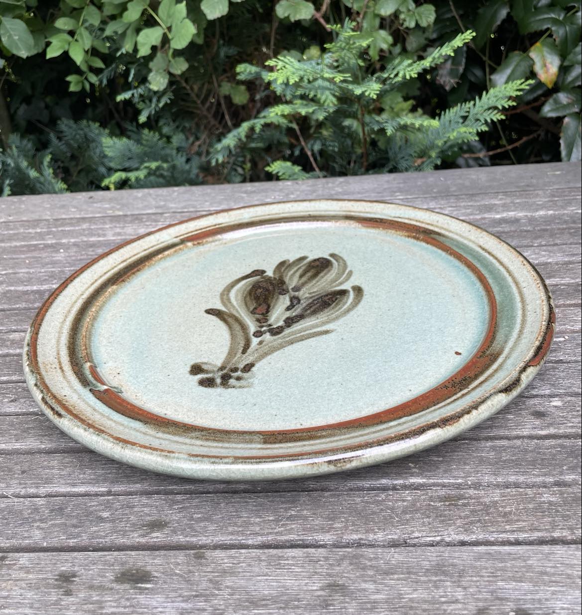 Large stoneware pie dish from Blanot pottery.