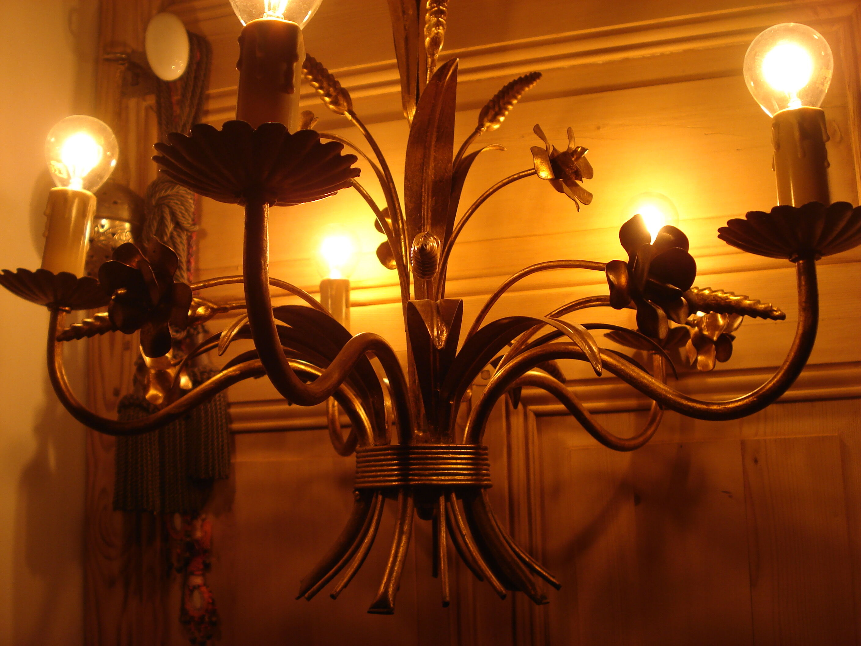 Lustre vintage 1950 epis de ble/fleurs