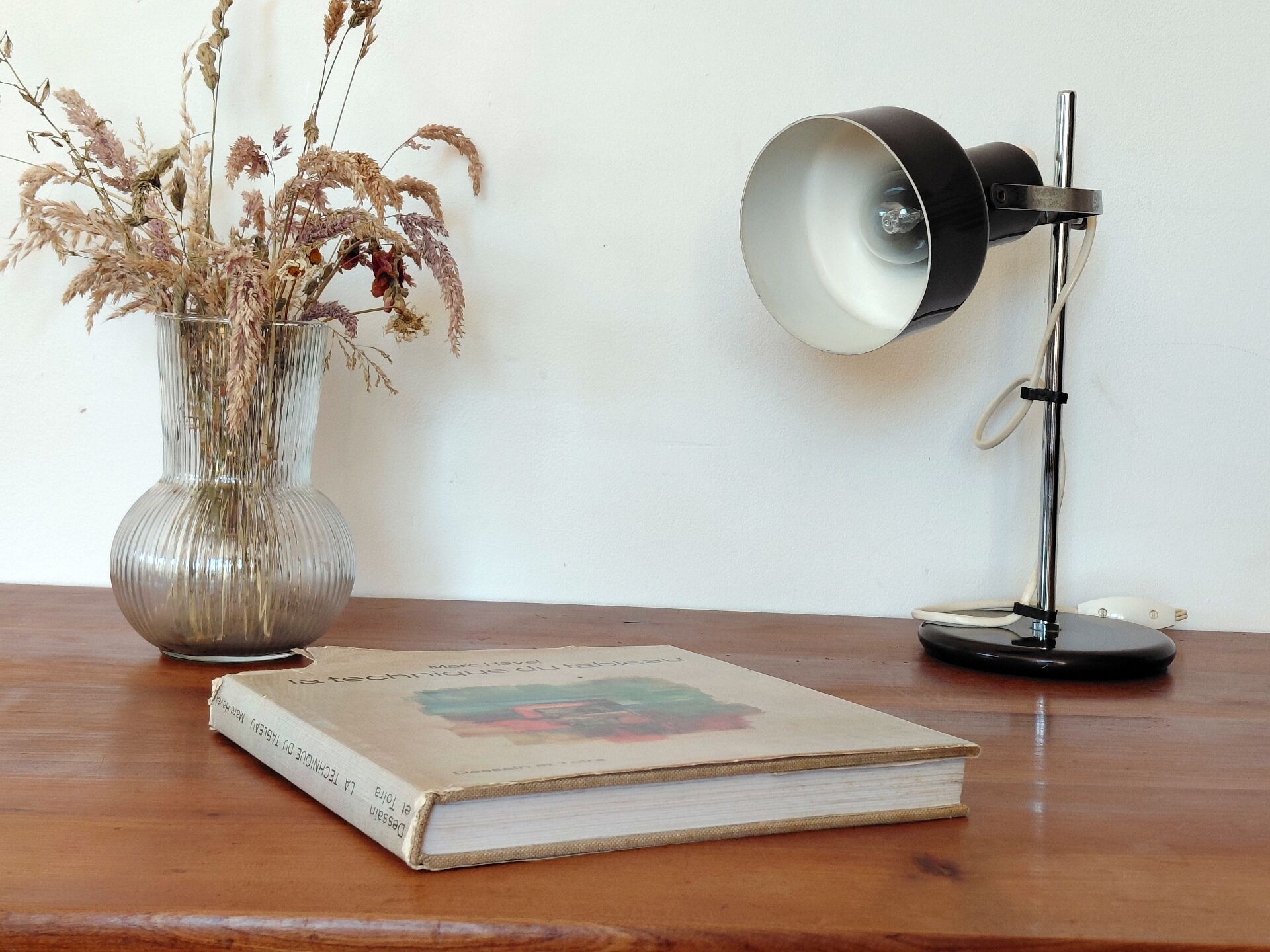 Lampe de bureau ou chevet vintage Space Age orientable-Années 70