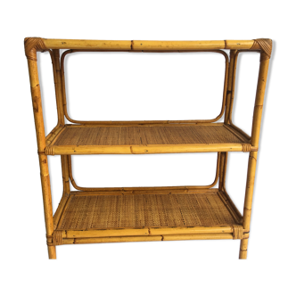 Vintage rattan shelf console