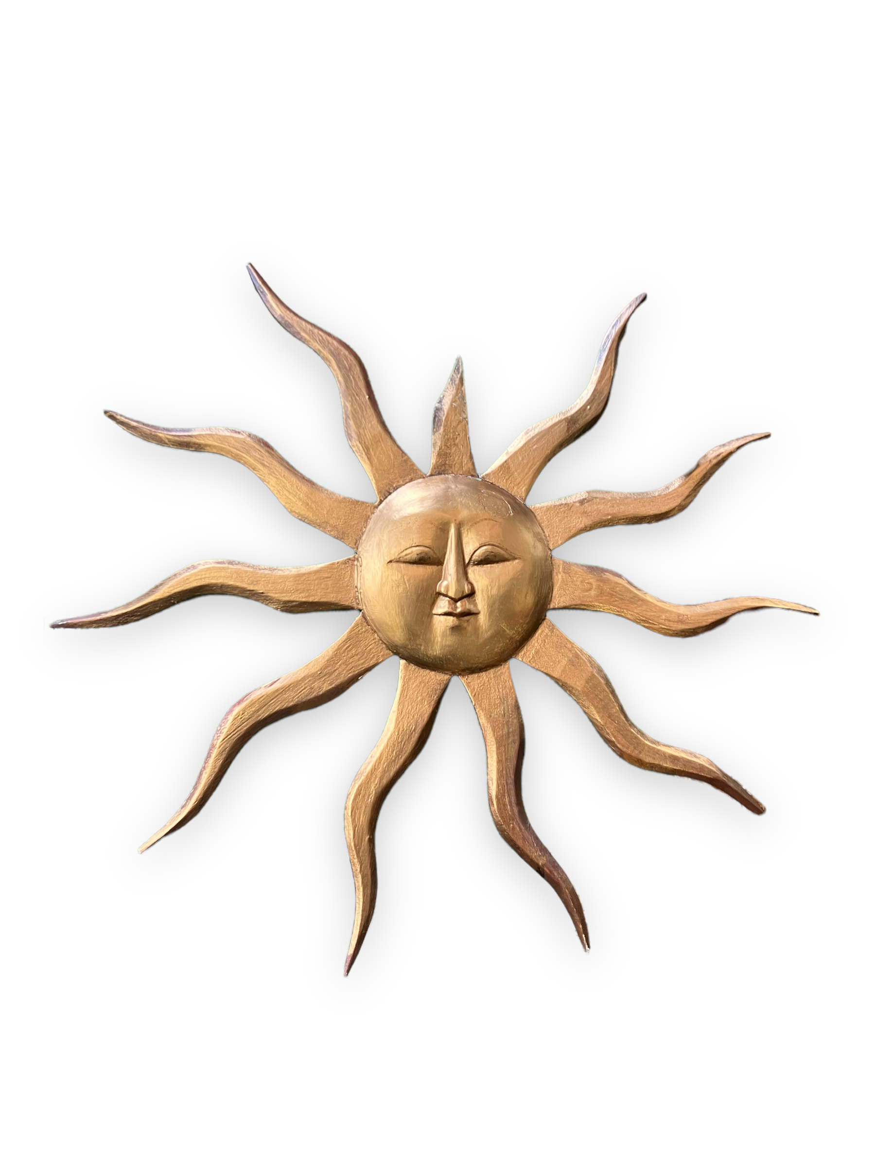Soleil décoratif en bois doré