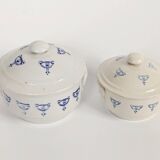 Set of 2 vintage ceramic terrines from Saint-Uze, Art Deco.