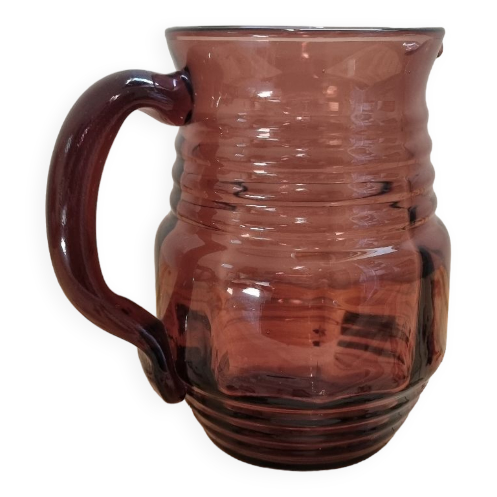 Vintage green blown carafe