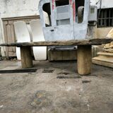Large brutalist slate table